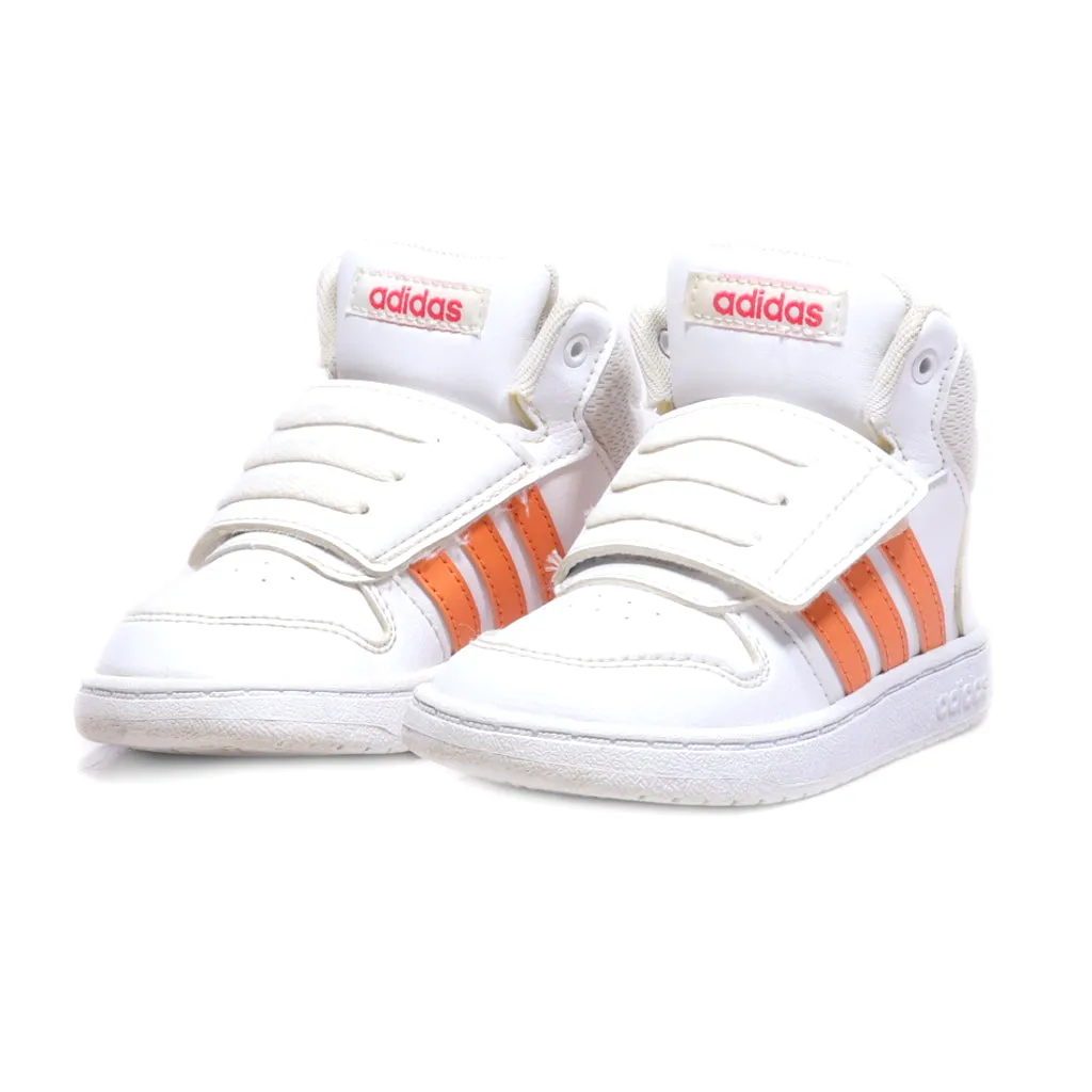 Adidas Hoops Mid 2.01 Sneakers Leather White Colour For Kids