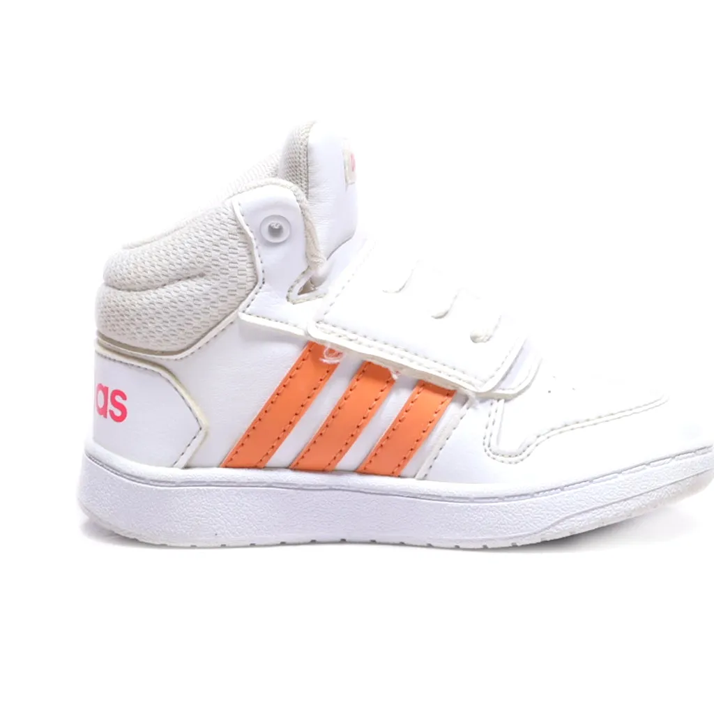 Adidas Hoops Mid 2.01 Sneakers Leather White Colour For Kids