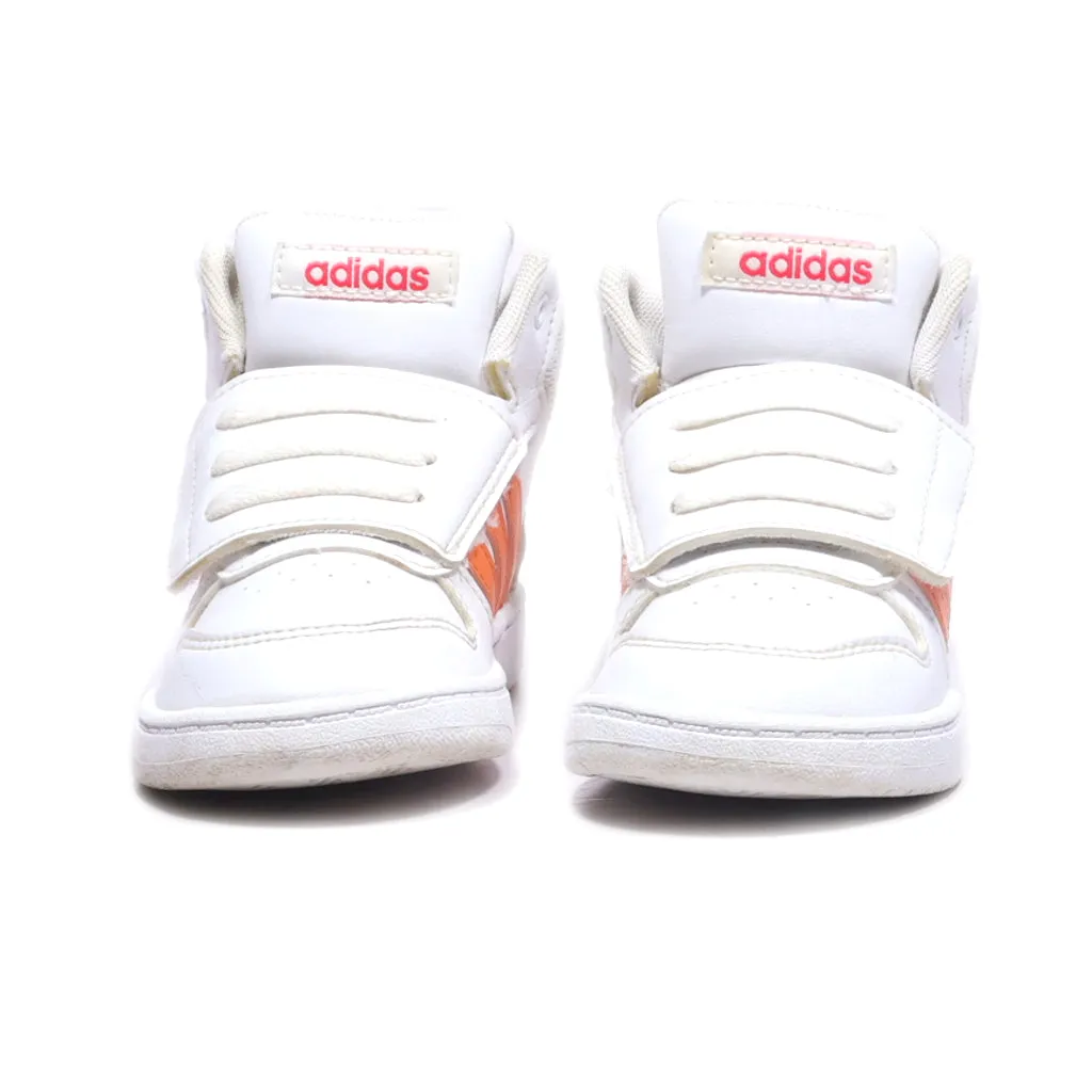 Adidas Hoops Mid 2.01 Sneakers Leather White Colour For Kids