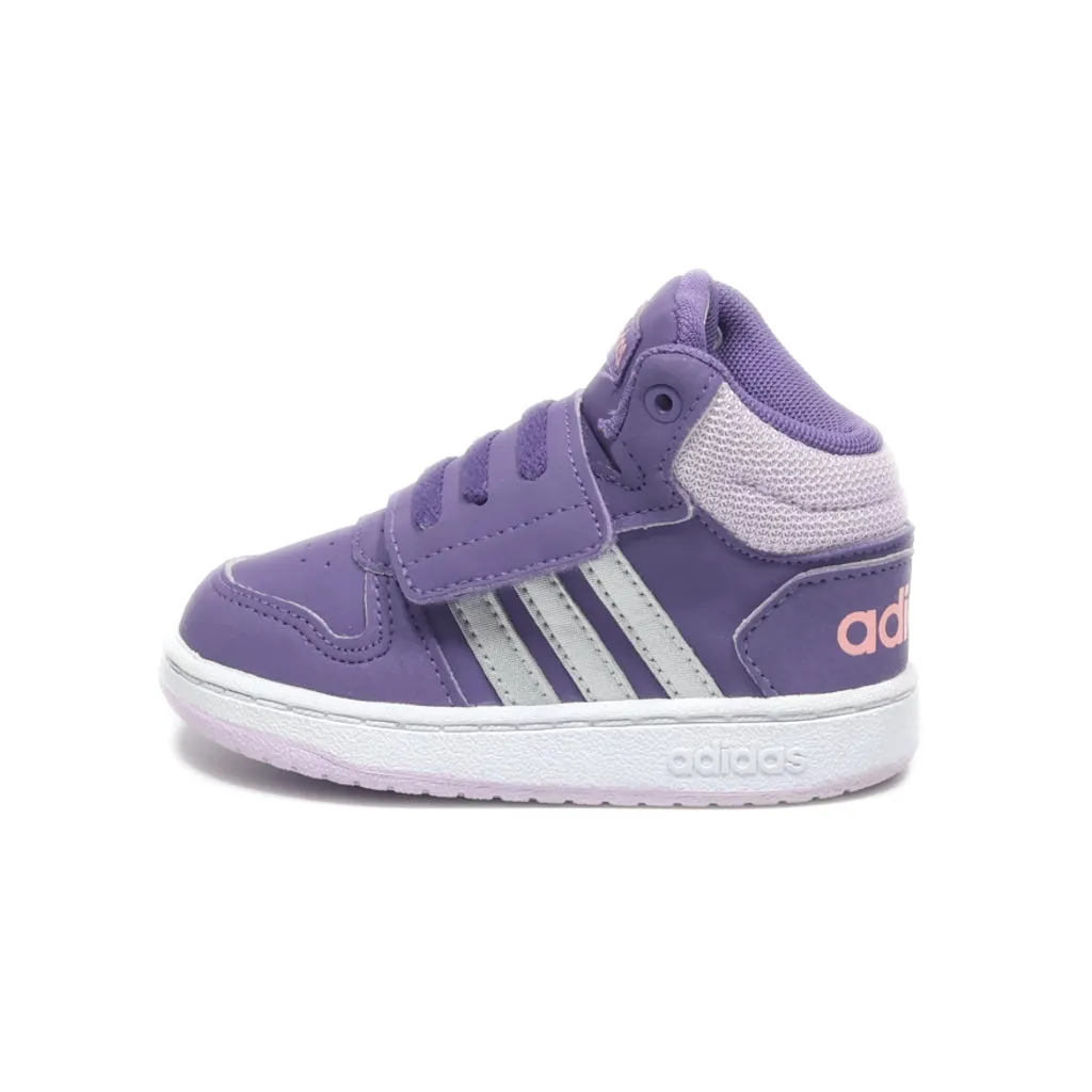 Adidas Neo Hoops 2 Sneakers Leather Purple Colour For Kids