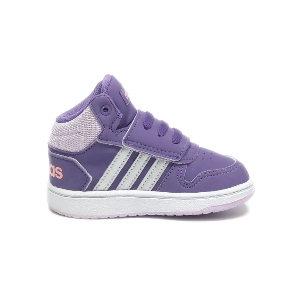 Adidas Neo Hoops 2 Sneakers Leather Purple Colour For Kids