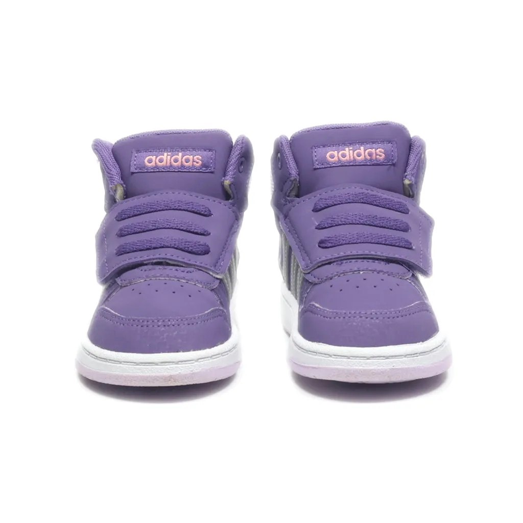 Adidas Neo Hoops 2 Sneakers Leather Purple Colour For Kids