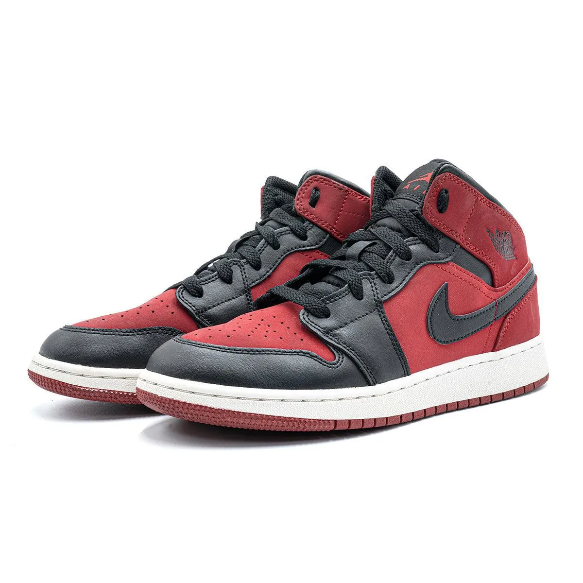 Air Jordan 1 High-Top Sneakers Leather Red Colour For Women