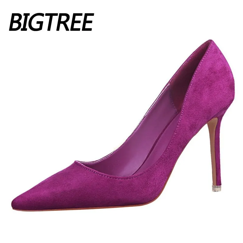 BIGTREE Superb Suede Stiletto Shoes