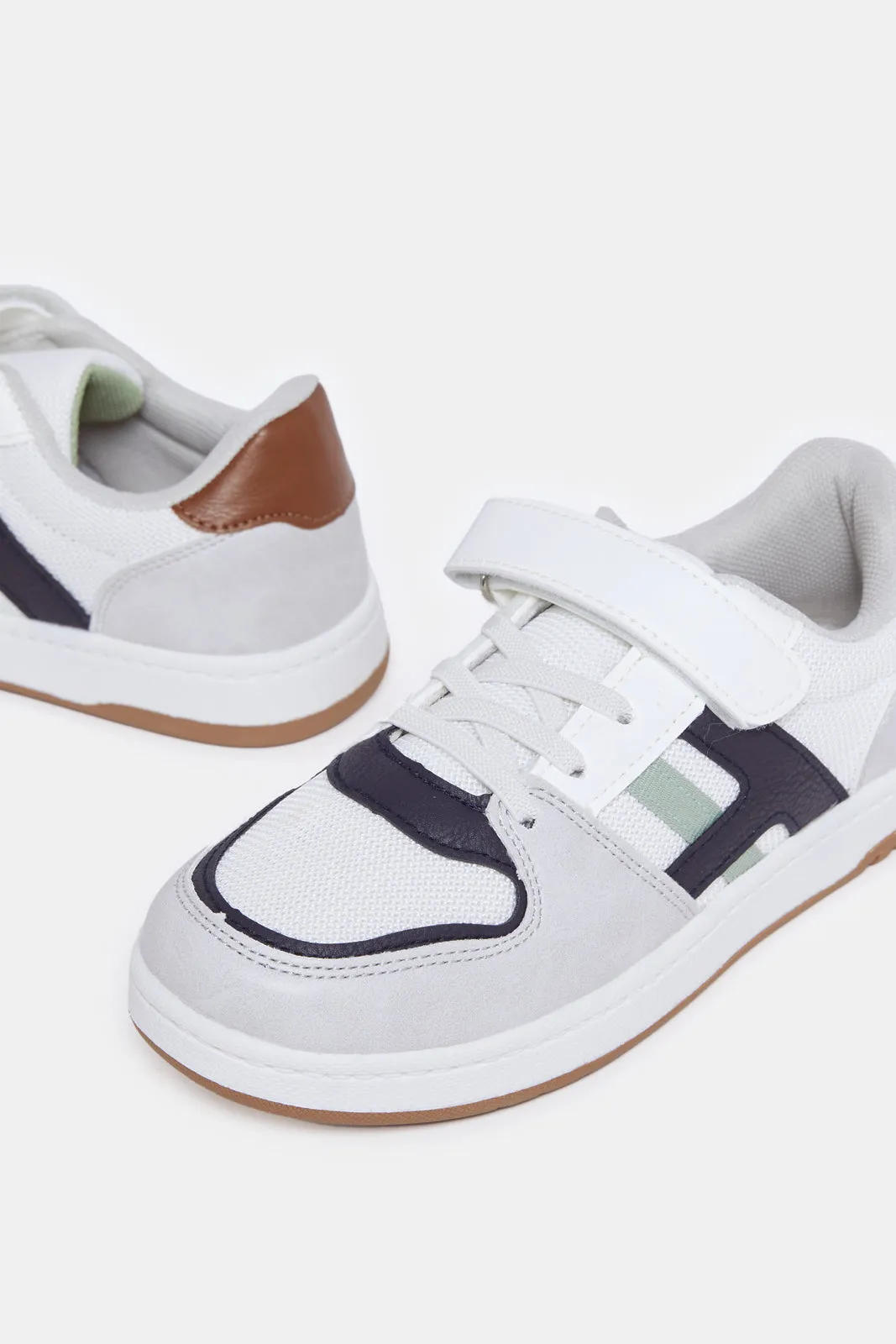 Boys Grey Colour Block Skate Shoes