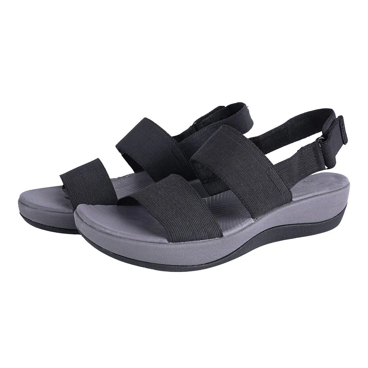 Clarks Cloudsteppers Arla Jacoby Flat Sandals Fabric Black Colour For Women