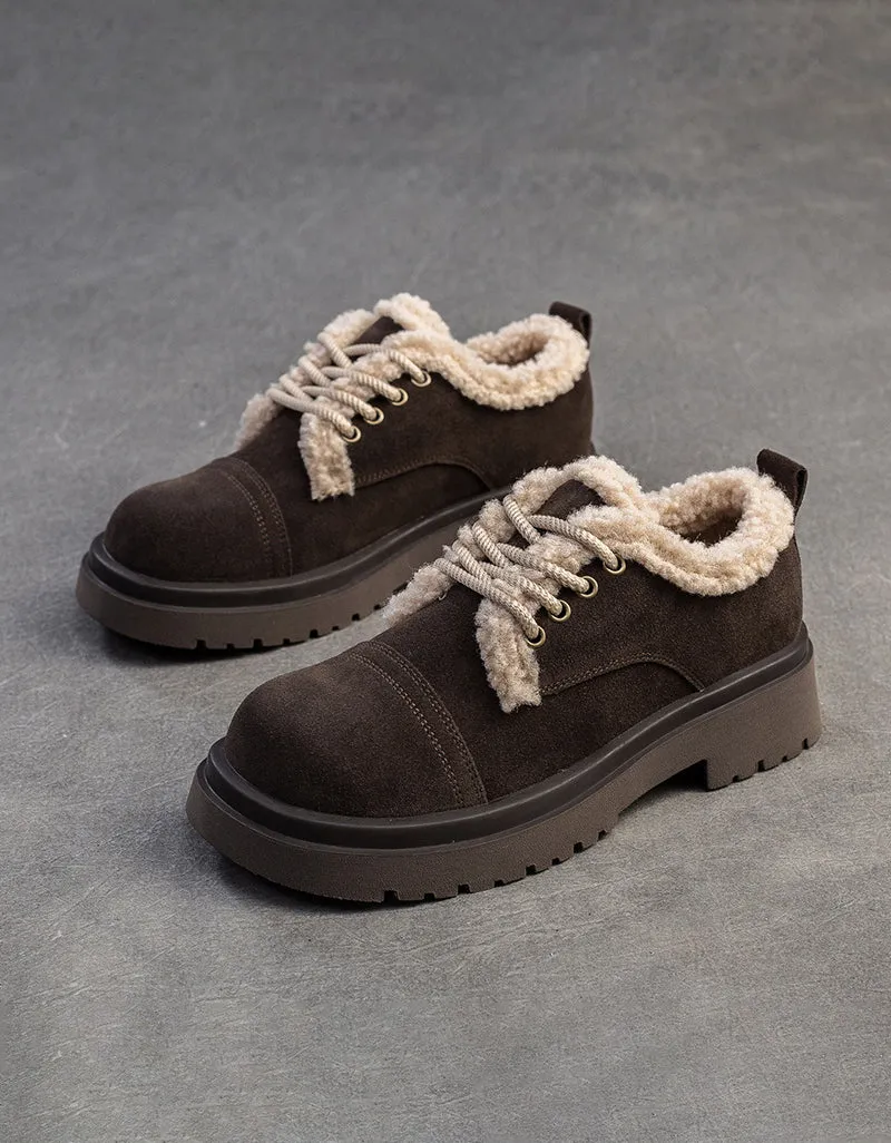 Comfortable Winter Suede Shoes with Fur