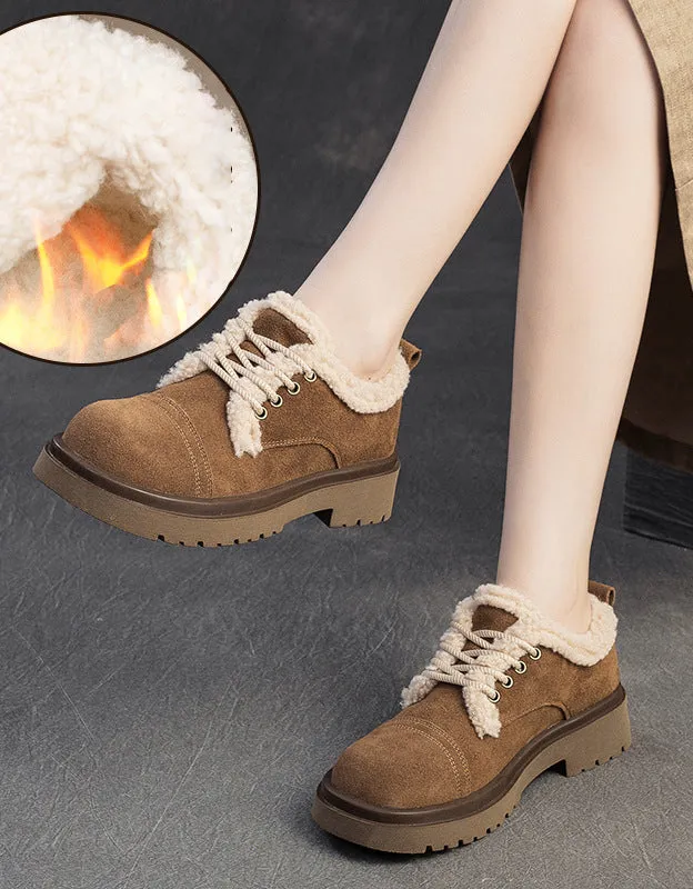 Comfortable Winter Suede Shoes with Fur