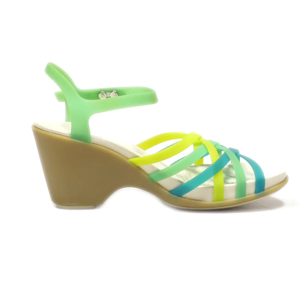 Crocs Wedge Shoes Rubber Green Colour For Women