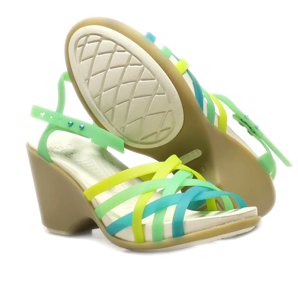 Crocs Wedge Shoes Rubber Green Colour For Women