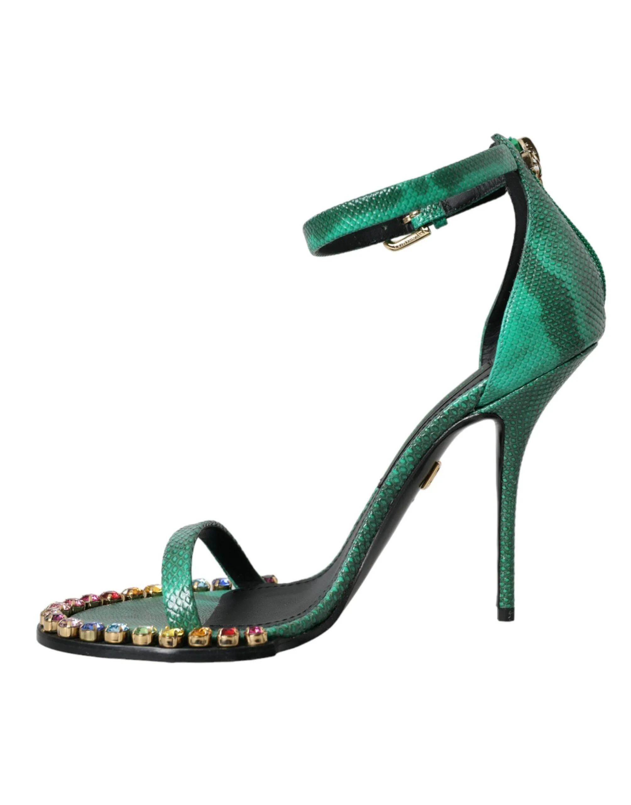 Dolce & Gabbana Green Crystal Bejeweled Sandals