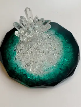 Druzy Crystal Ring Dish - Emerald