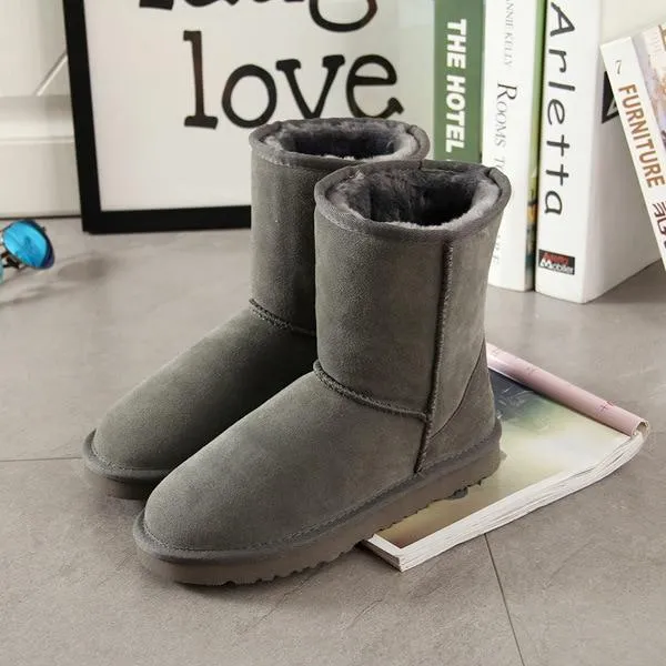 Leather Women Snow Boots