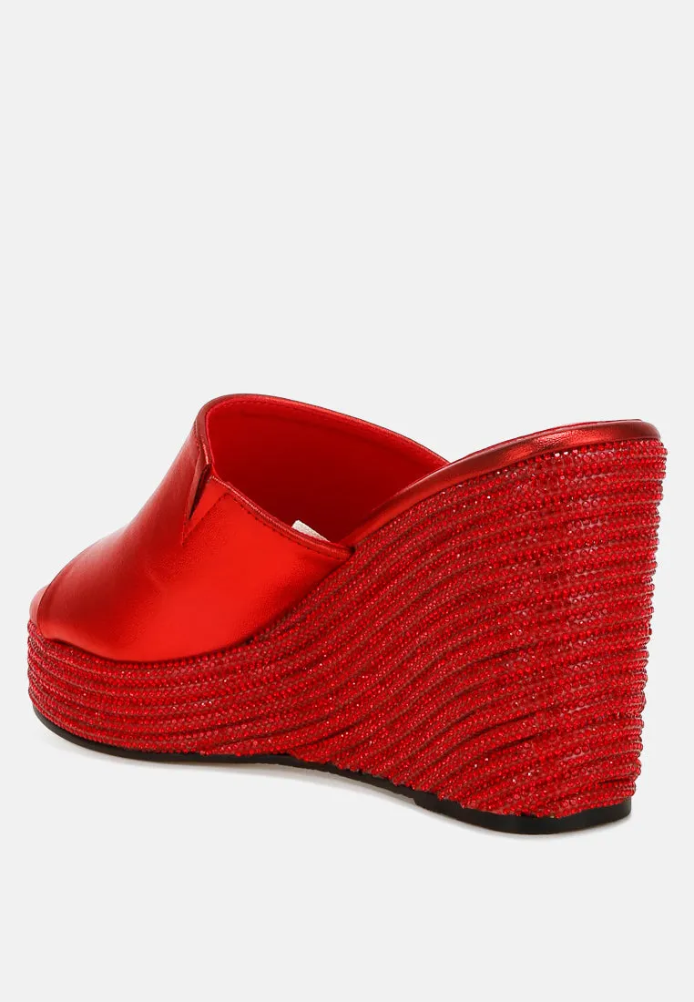 No Filter Wedge Heel Peep Toe Sandals