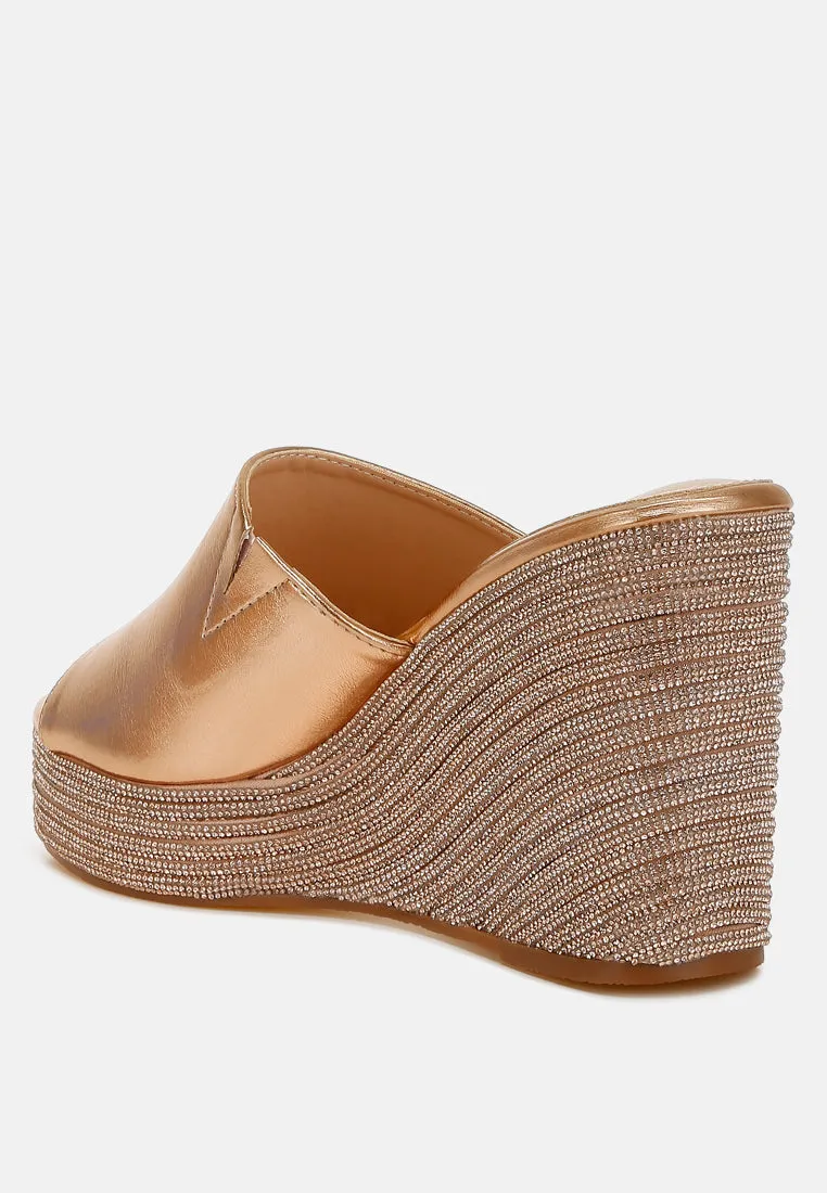 No Filter Wedge Heel Peep Toe Sandals