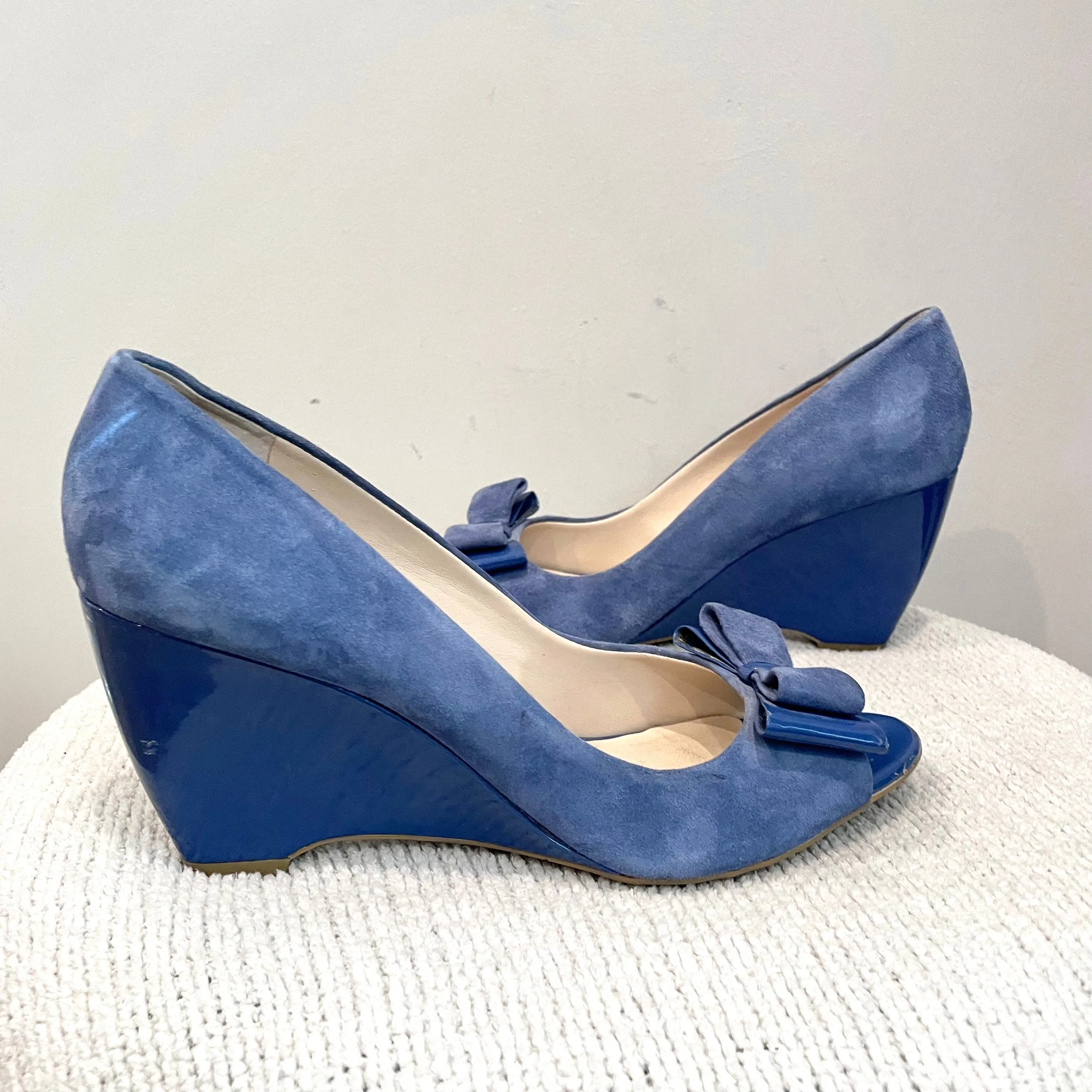 Open Toe Bow Wedge Heel