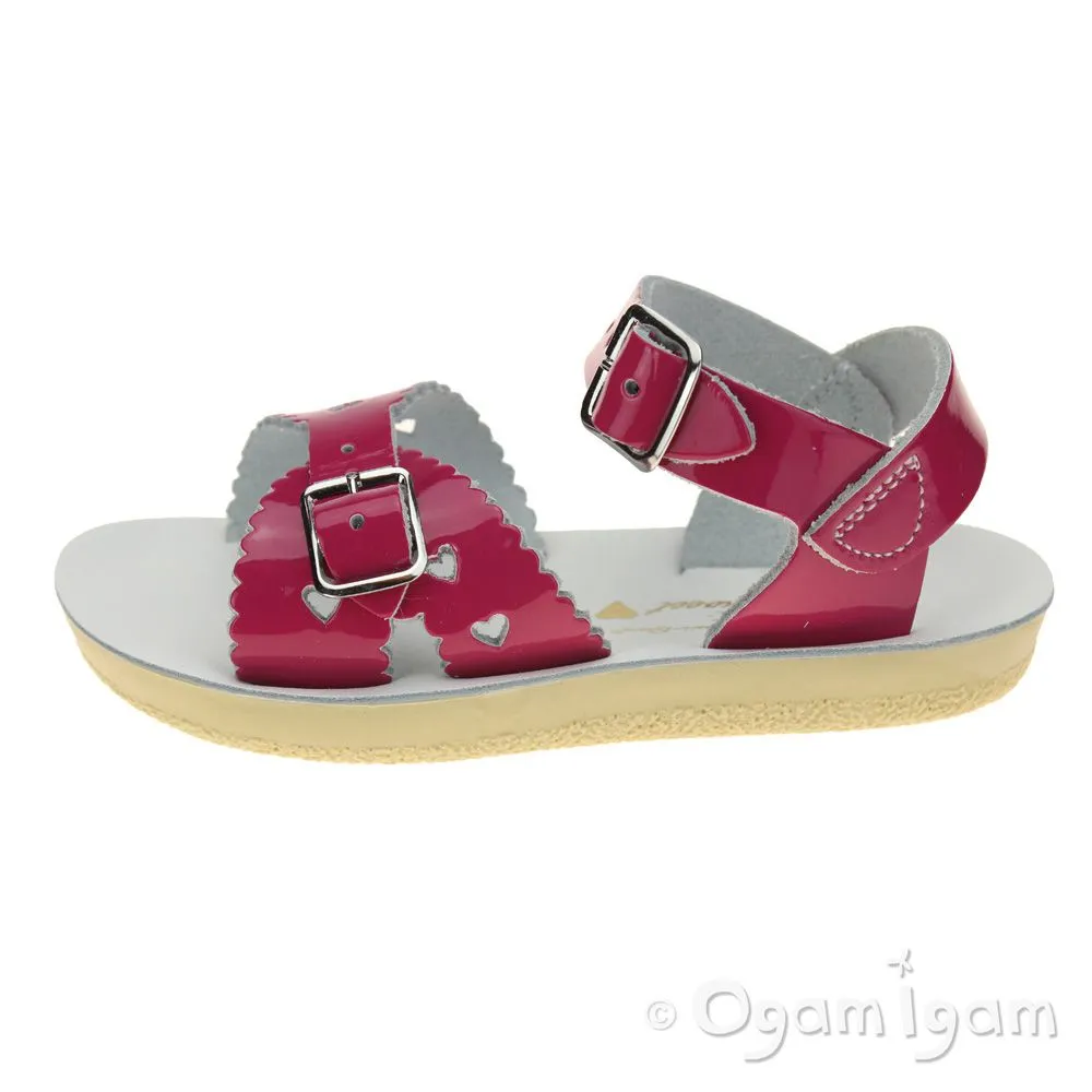 Salt-Water Sweetheart Girls Fuchsia Patent Sandal