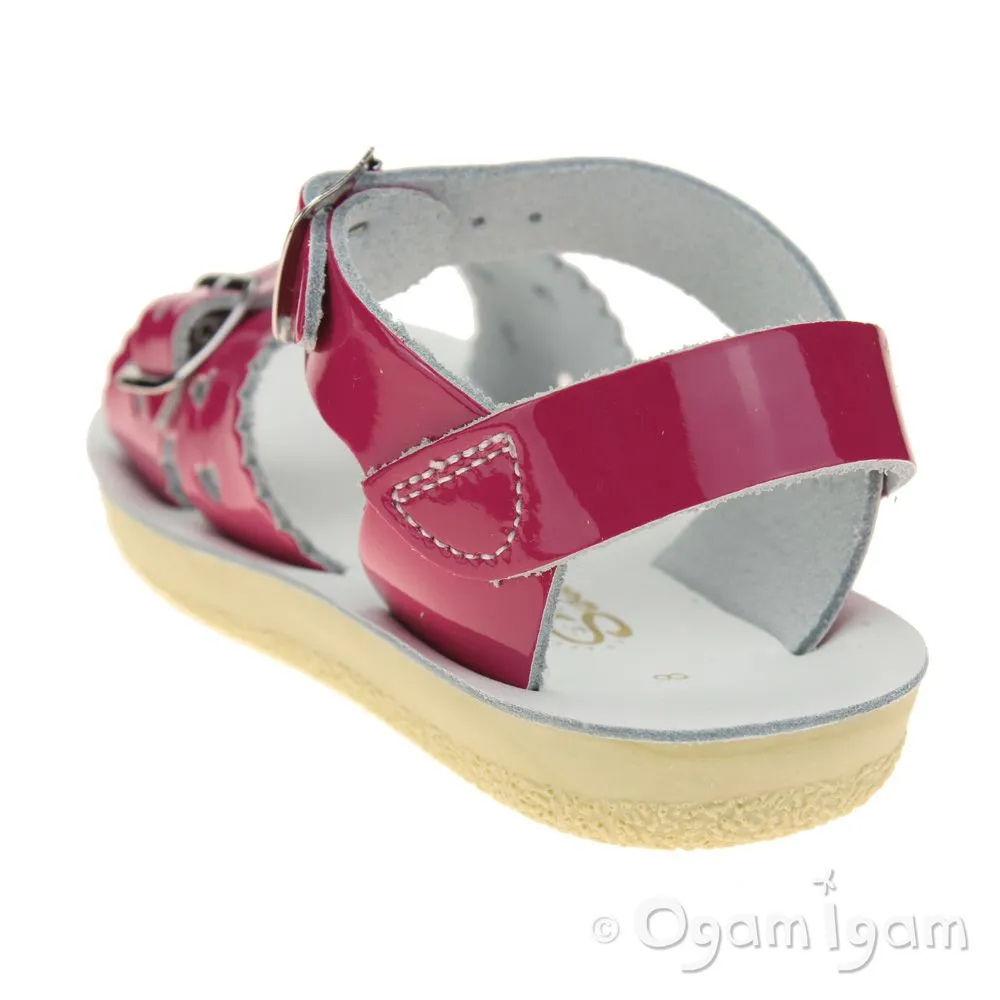 Salt-Water Sweetheart Girls Fuchsia Patent Sandal