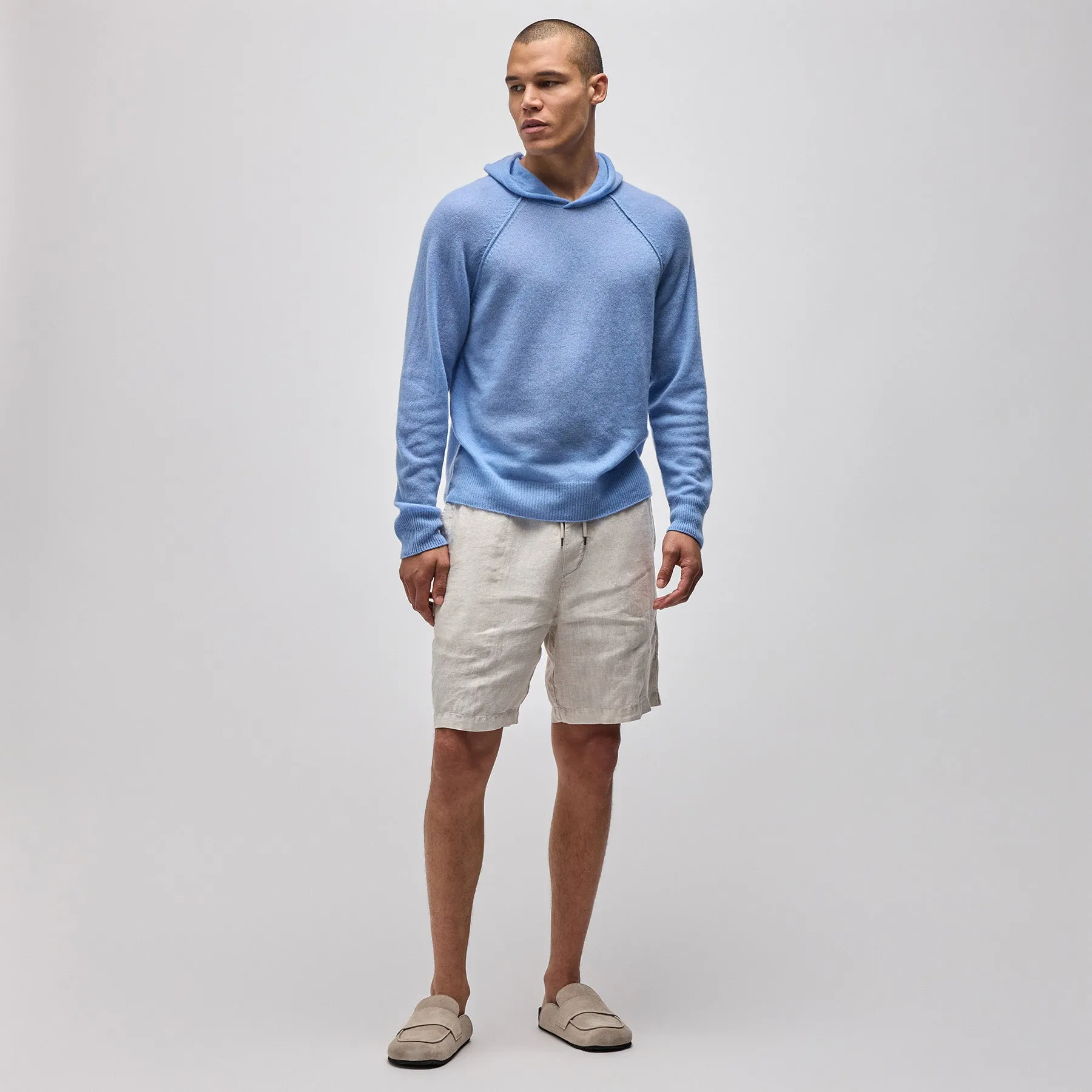 Soft Featherweight Cashmere Hoodie - Coast