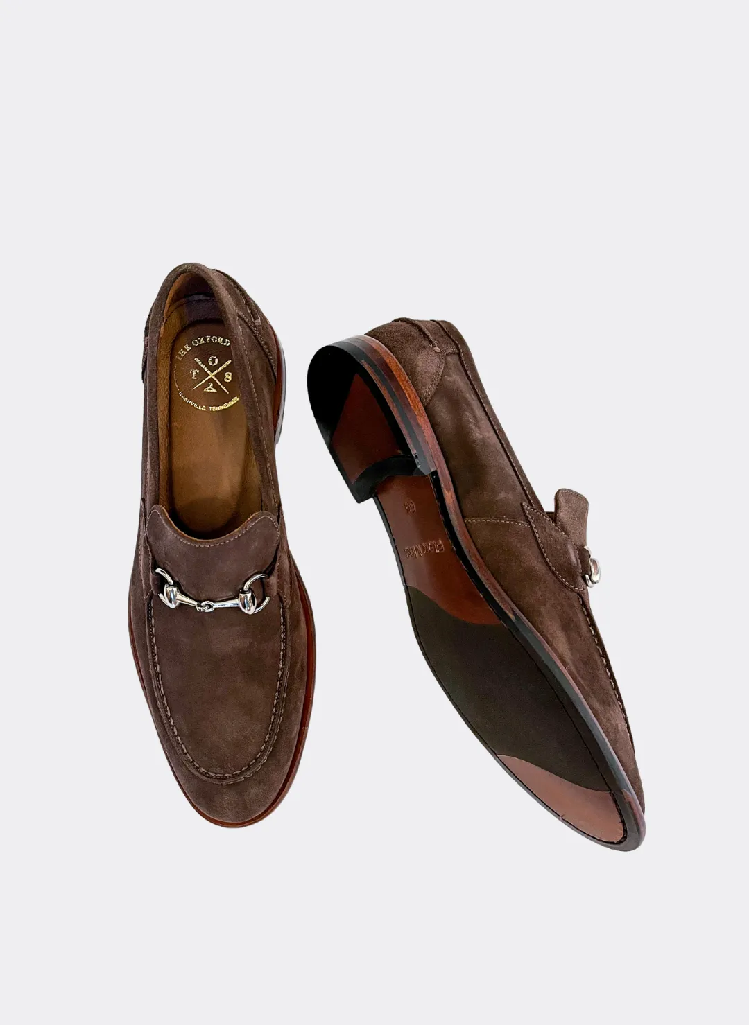 The Oxford Shop Miami Suede Bit Loafer In Brown