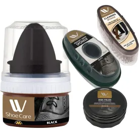 WBM Cleaning Kit| Cleaning Sponge,Instant Shine Sponge With Black Shoe Polish & Cream